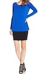 Colorblocking Long Sleeves Rayon Short  Shirt Mini Dress 