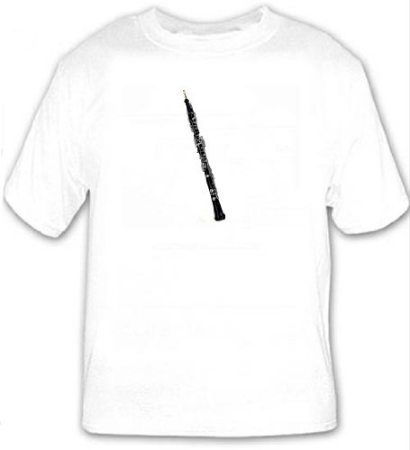 White T-Shirt with the image of: Oboe
