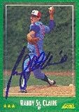 Randy St. Clair, Montreal Expos, 1988 Score Autographed Card