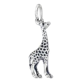 STERLING SILVER THREE DIMENSIONAL GIRAFFE CHARM