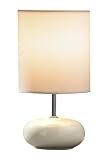 Premier Housewares Round Cream Ceramic Pebble Table Lamp with Cream Shade