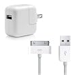 BRAND NEW HOME / WALL CHARGER ADAPTER WITH USB DATA SYNC TRANSFER CABLE for Apple iPhone and iPod