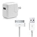 Brand New Home / Wall Charger Adapter With Usb Data Sync Transfer Cable For Apple Iphone And Ipod