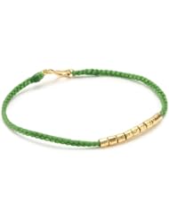 Tai Lime String Bracelet with Gold-Plated Charms, 7"