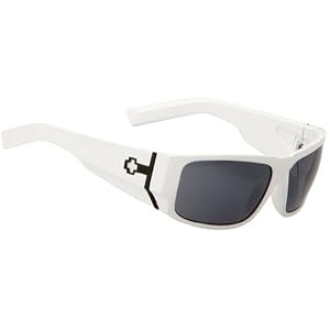 Spy Hailwood Sunglasses - Spy Optic Addict Series Polarized Racewear Eyewear - Color: White/Grey, Size: One Size Fits All