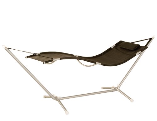 Siena Garden 829414 H&auml;ngematte, schwarz silber L 280 x B 89 x H 96 cm