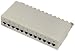 Mini Patchfeld, Cat 6, 12 Port, Desktop, hellgrau RAL 7035