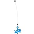 Solid Blue Teddy Bear Star Pregnant Belly Ring