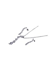 Nickel Free Sterling Silver Pendant & Earring Sets Hanging CZ Set