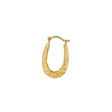 10k Gold Fancy Hoop Earrings - JewelryWeb