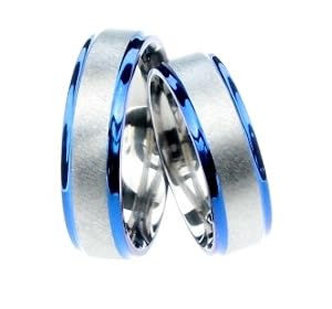 TICO-Titan Blau Partnerringe Freundschaftsringe ERB05(Paarpreis)