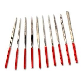 10 PIECE MEDIUM SIZE DIAMOND FILES by Hawk