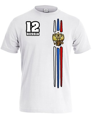 RUSSIA FAN SHIRT – RUSSLAND – HERREN – T-SHIRT in Weiss by Jayess Gr. L