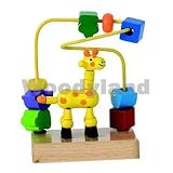 MOTORIKSCHLEIFE m. BIEGEFIGUR SPIEL LABYRINTH MOTORIK HOLZ MINI GIRAFFE WOODY