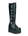 Multi Buckle Wedge Knee Goth Punk Biker Boot - 12
