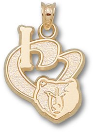 Memphis Grizzlies "I Heart Logo" 3/4" Gold Plated Charm/Pendant