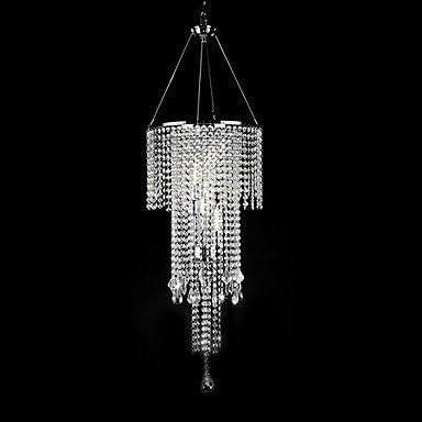 Artistic 3 - Light Pendant Lights with Crystal Beads in Round