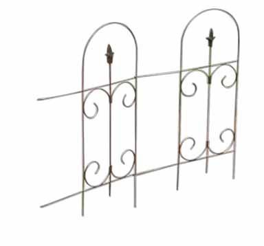 Panacea Products Folding Fence With Finial, Black