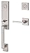 Baldwin Reserve DCSEAXSQURCSR150S Double Cylinder Seattle Handleset with Right Hand Square Lever and Contemporary Square Rose with Smartkey Satin Nickel Finish