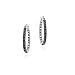 Sterling Silver Black Diamond Accent 20mm Hoop Earrings