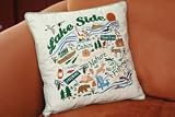 LAKESIDE lake SUMMER retro couch CAMPING Throw PILLOW