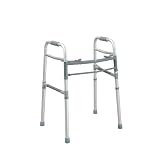 Drive Medical Deluxe Designer Two Button Folding Universal Walker, Gray, Adult / Junior