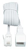 Electronics : Commtel White 15m UK Telephone Extension Lead With Low Profile Cable. Blister