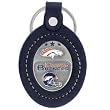 Denver Broncos Fine Leather/Pewter Key Ring - NFL Football Fan Shop Sports Team Merchandise