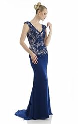 Backless Applique Beaded Lace Crystal Crystals  Chiffon/Taffeta/Tulle  Ball Gown Evening Dress 