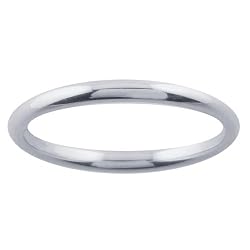 Sterling Silver 2mm Half Round Band Ring