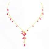 Ster Silver Vermeil Cultured Pearl & Garnet Necklace