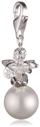 Vinani Damen-Charm Engel mit Gitarre gl&auml;nzend auf Perle sitzend 925 Sterlingsilber HEPP Preisvergleich