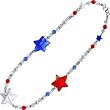 Handcrafted Red White and Blue Star Ankle Bracelet MADE WITH SWAROVSKI ELEMENTS