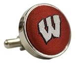 Wisconsin Cufflinks - University of Wisconsin Red Cufflinks with W Logo