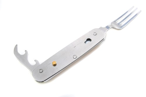 Voyage: Outil portatifs Multi-fonctions (6-en-1): Sifflet, Multi-Function ustensils de table (fourchette, couteau, ouvre-bouteille, cuillère), boussole / thermomètre, loupe, lampe de poche, crochet d'escalade, miroir, filet, Traveler1