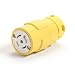 Woodhead 2981 Super-Safeway Connector, Industrial Duty, Locking Blade, 3 Phase, 4 Poles, 5 Wires, NEMA L21-30 Configuration, Rubber, Yellow, 30A Current, 208V Voltage