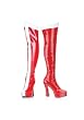 5.5 Inch Heel Two Tone Knee Boot Women'S Size Shoe With Inner Zipper