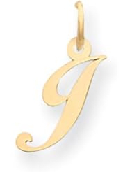 14k Gold Small Fancy Script Initial J Charm