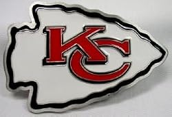 Kansas City Chiefs Enamel Pewter Buckle, NFL Football Buckle