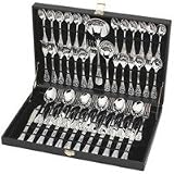 Sterlingcraft 51pc Silver Plated Flatware Set w/ Ribbon Design