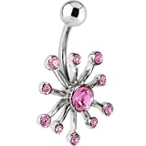 Passion Pink Gem Explosion Belly Button Ring