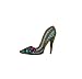 ID #7451 Blue Sequin Stiletto Fashion Shoe Iron On Embroidered Patch Applique