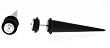 Acrylic Fake Taper with Clear Crystal - Black - 8mm - Sold as a Pair