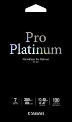 Canon Photo Paper Pro Platinum,  4 x 6 Inches, 100 Sheets (2768B015)