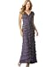 Adrianna Papell Cap-Sleeve V-Neck Laser-Cut Gown