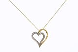 9ct Yellow Gold Diamond Ladies Heart Pendant and 18 Chain