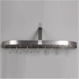 Old Dutch 121SN 36 x 9 x 11.25 Satin Nickel Wall Pot Rack w/12 Hooks