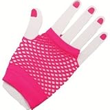 Neon Pink Fishnet Fingerless Wrist Gloves