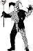 Evil Jester Black & White Adult Costume