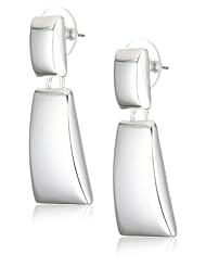 Anne Klein "Monterey Heights" Silver Tone Linear Drop Earrings